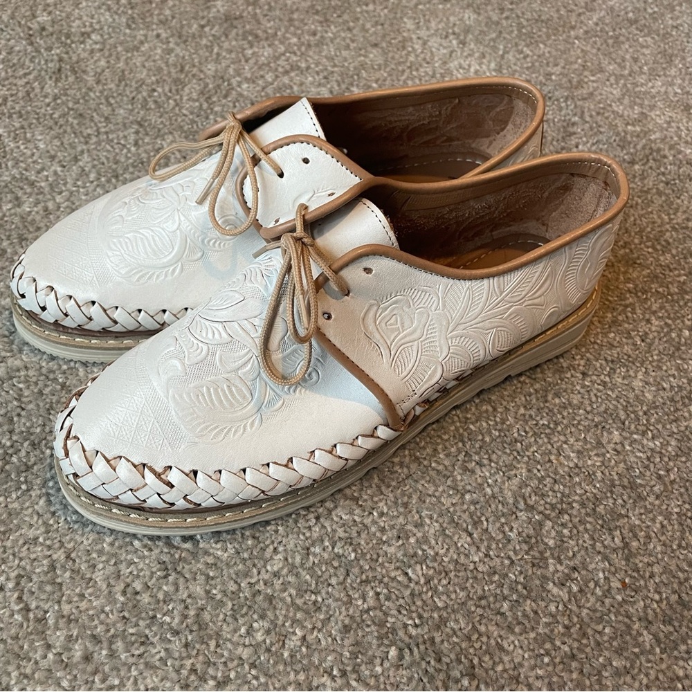 White huaraches loafers